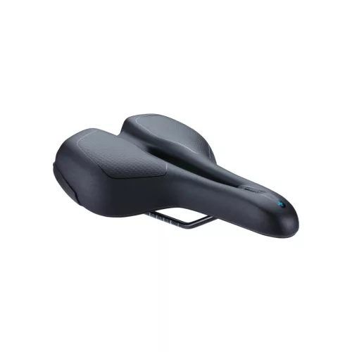 BBB Cycling kerékpáros nyereg BSD-112 SportPlus, unisex, aktív kerékpározási testtartáshoz ajánlott, emlékező szivacsos, 185mm széles, fekete